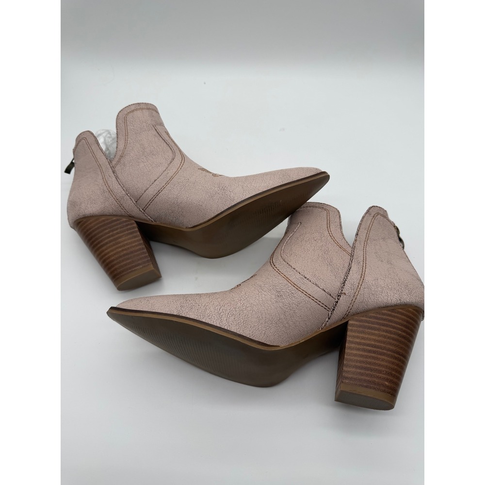 Hey Girl by Corkys Mauve Pink Distressed Western Ankle Boots Pointed Toe Size 10